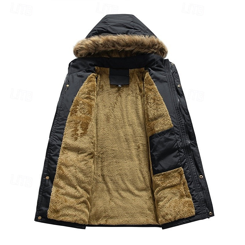 Foster | Herren Parka mit Fellbesatz und Kapuze