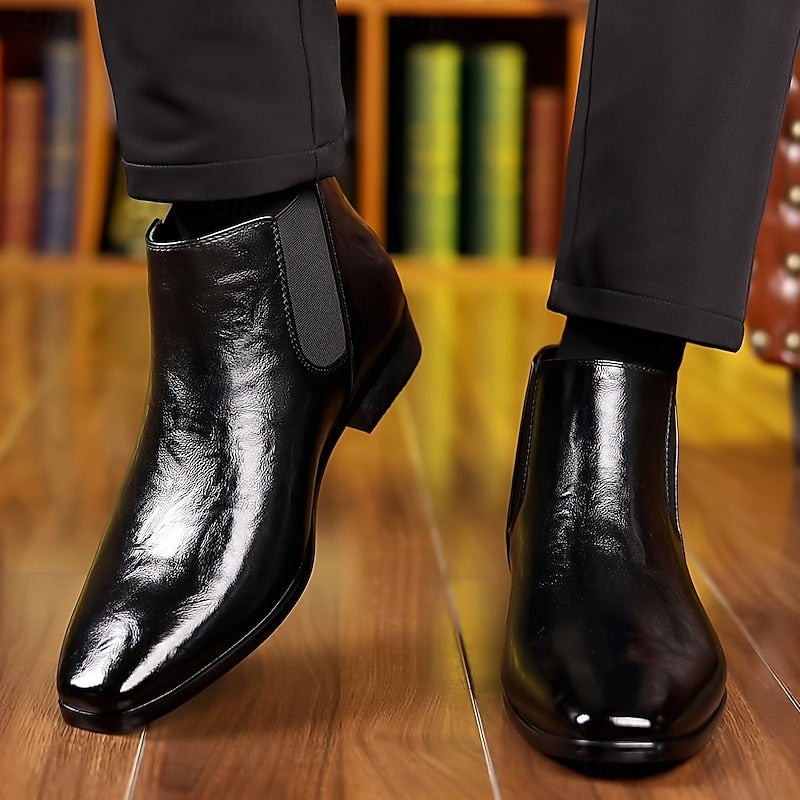 Barrington | Herren Polierte Spitz-Zehen Elastik-Panel Chelsea Boots