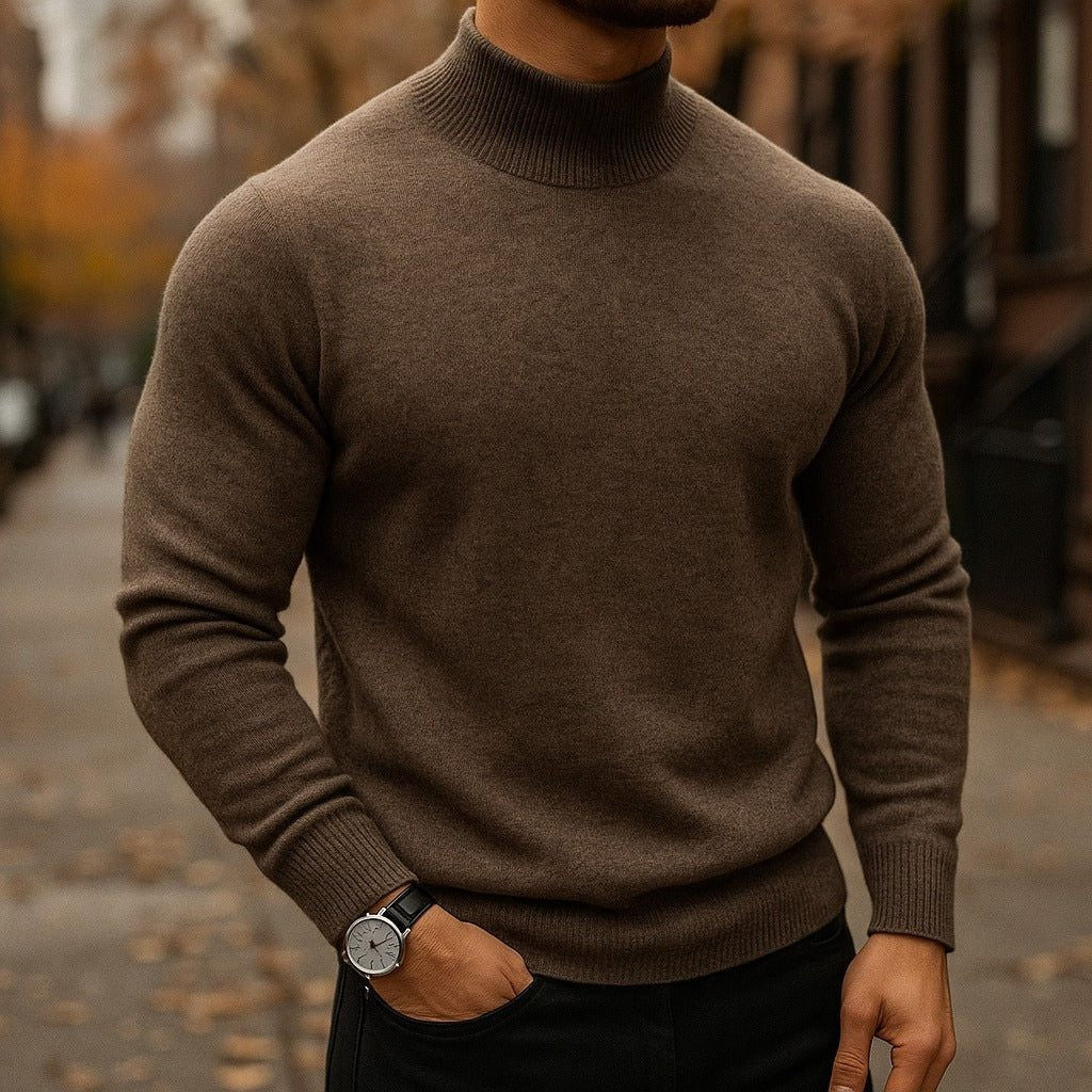Marcus | Herren Slim-Fit Rippenrollkragenpullover