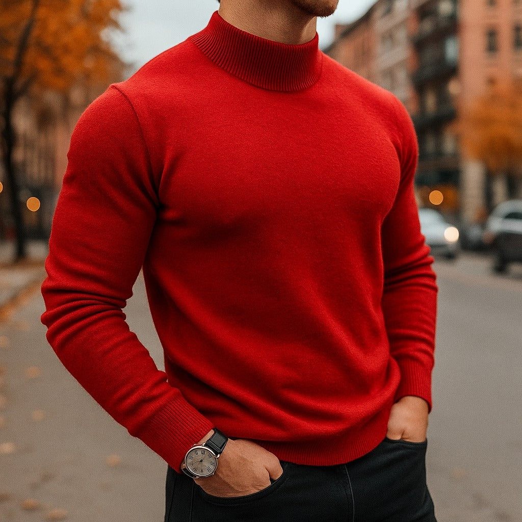 Marcus | Herren Slim-Fit Rippenrollkragenpullover