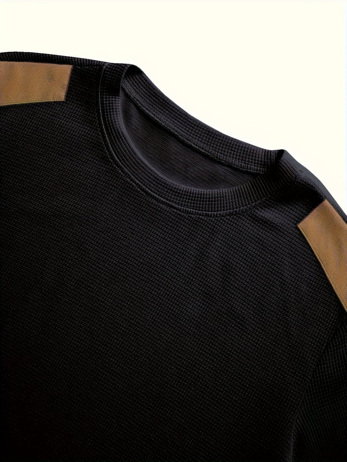 Aaron | Herren Strukturierter Pullover mit Kontrast Ellbogen-Patches