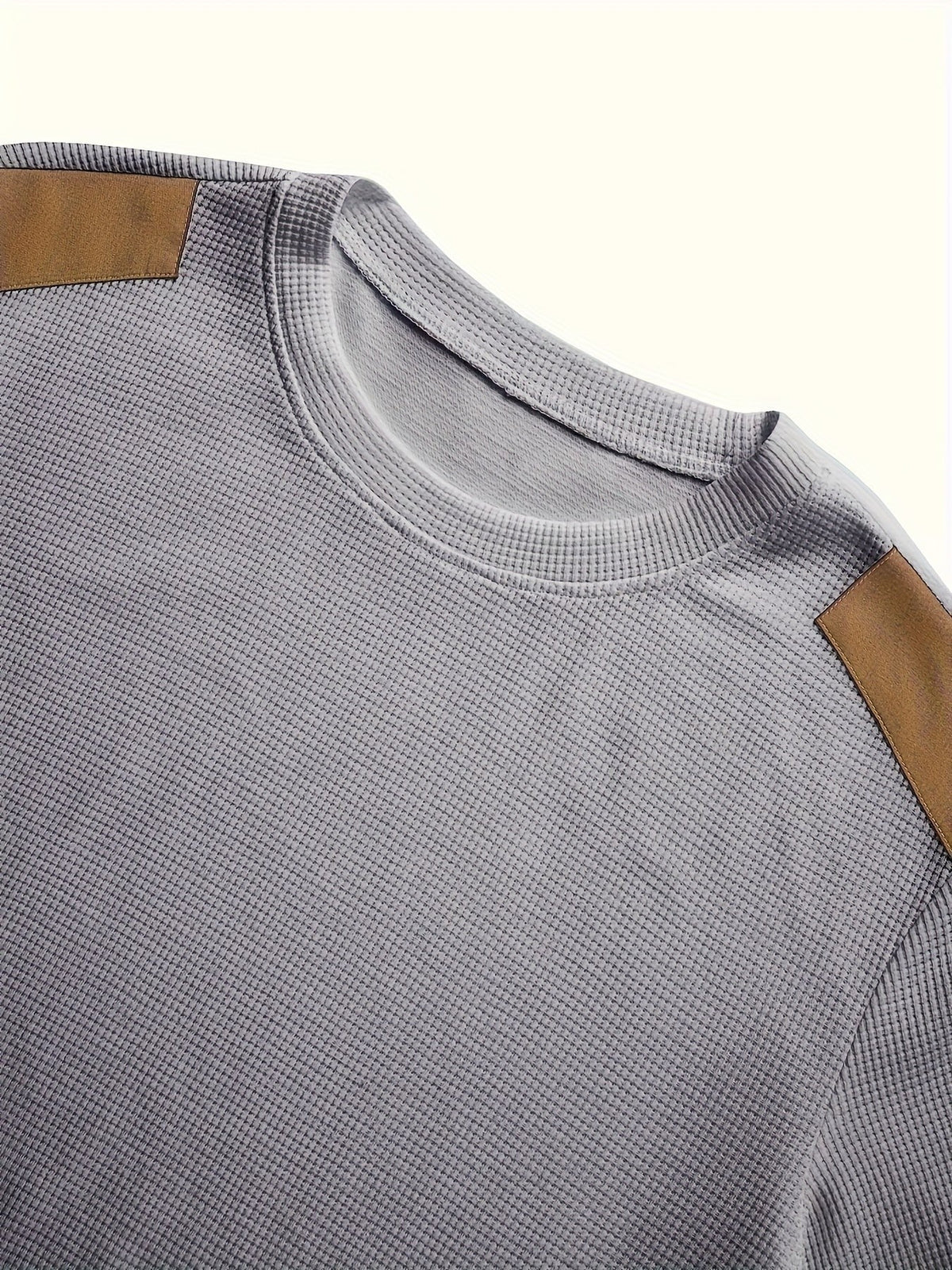 Aaron | Herren Strukturierter Pullover mit Kontrast Ellbogen-Patches