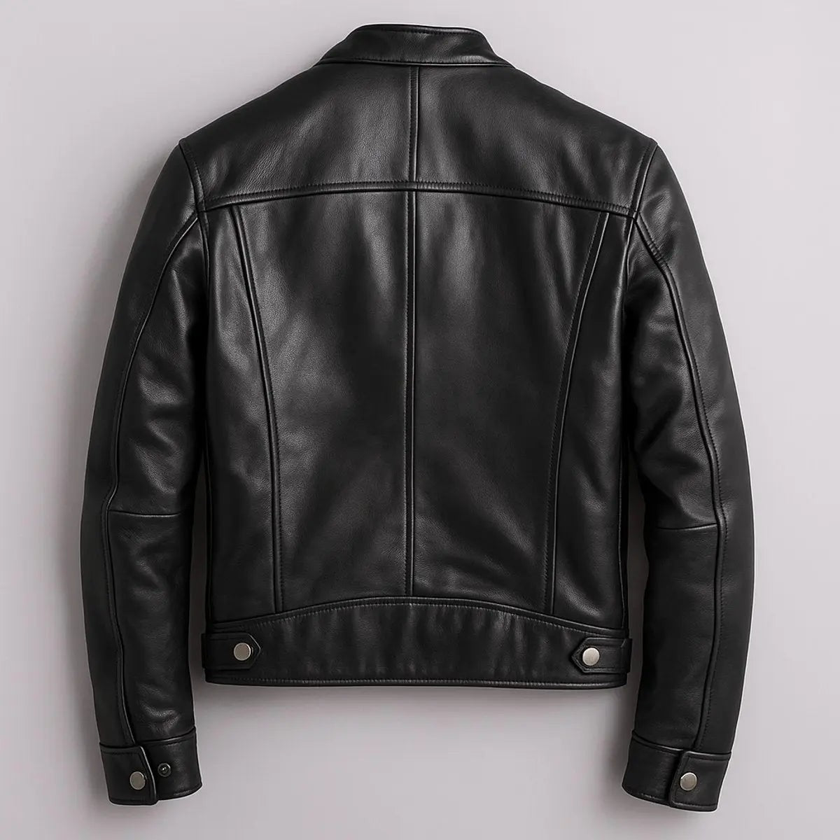 Hudson | Herren Vintage Bandkragen Zip-Up Bikerjacke