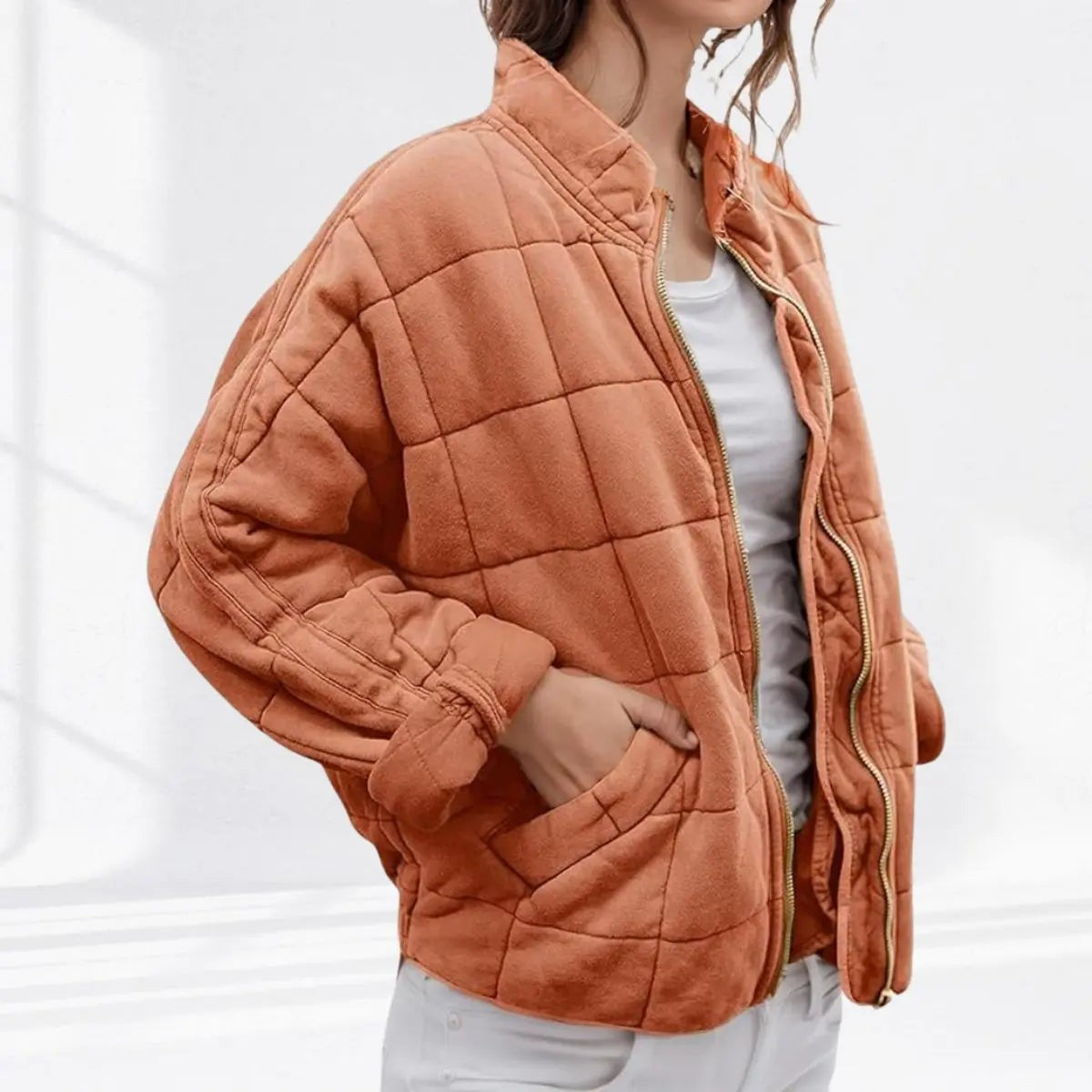 Sienna | Damen Steppjacke mit Stehkragen und Reißverschluss in lockerer Passform