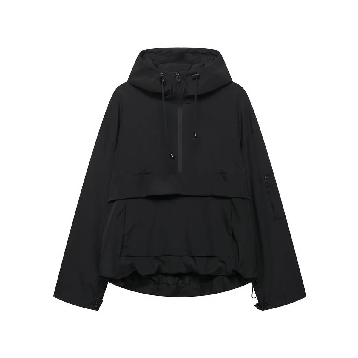 Wren | Damen Oversized Kapuzen-Half-Zip Anorak Pulloverjacke