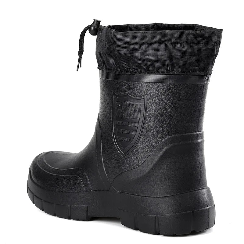 Herren schwarze leichte kurze Gummistiefel - Storvienne