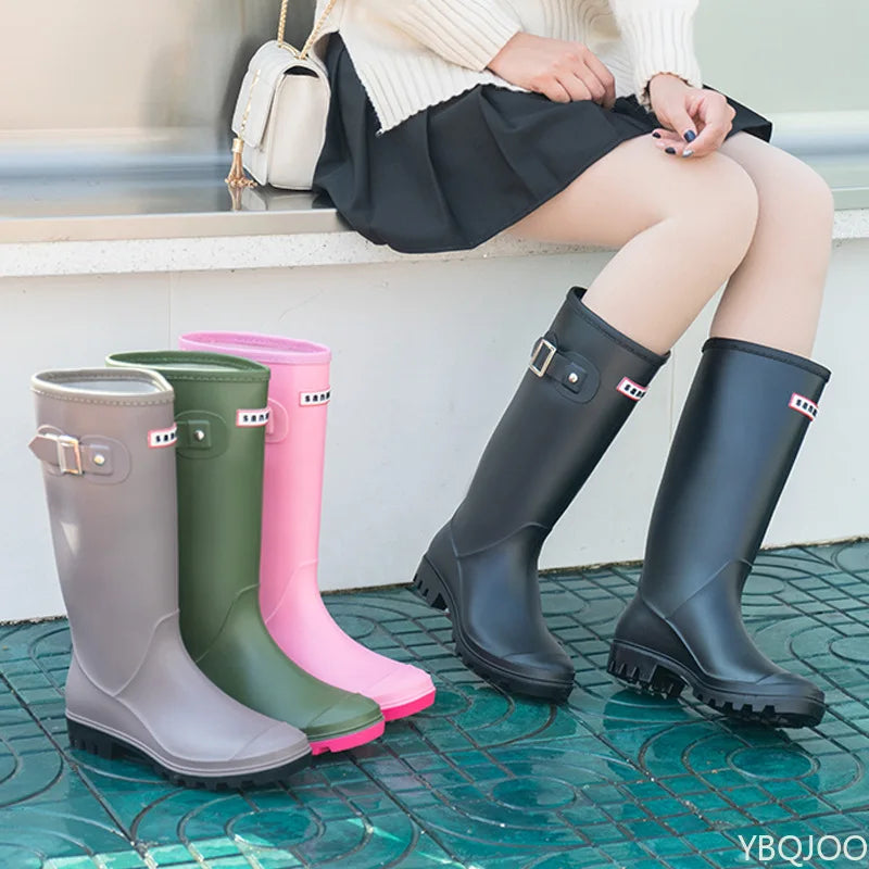 Damen Wasserdichte Hohe Gummiregenstiefel - Pluvienne