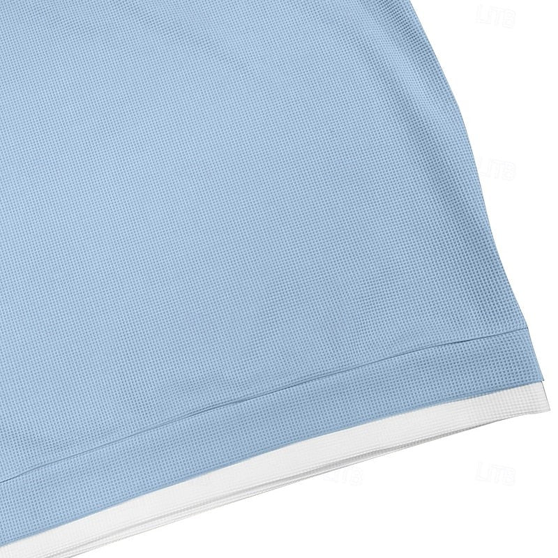 Jasper | Herren Farbblock Waffelstruktur Viertel-Reißverschluss Raglan-Ärmel Pullover