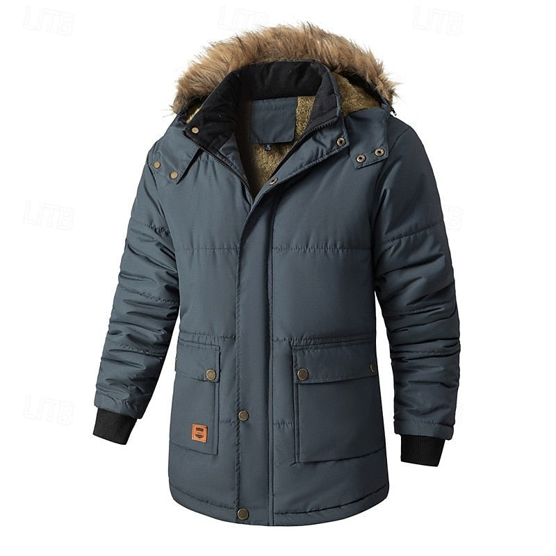Foster | Herren Parka mit Fellbesatz und Kapuze