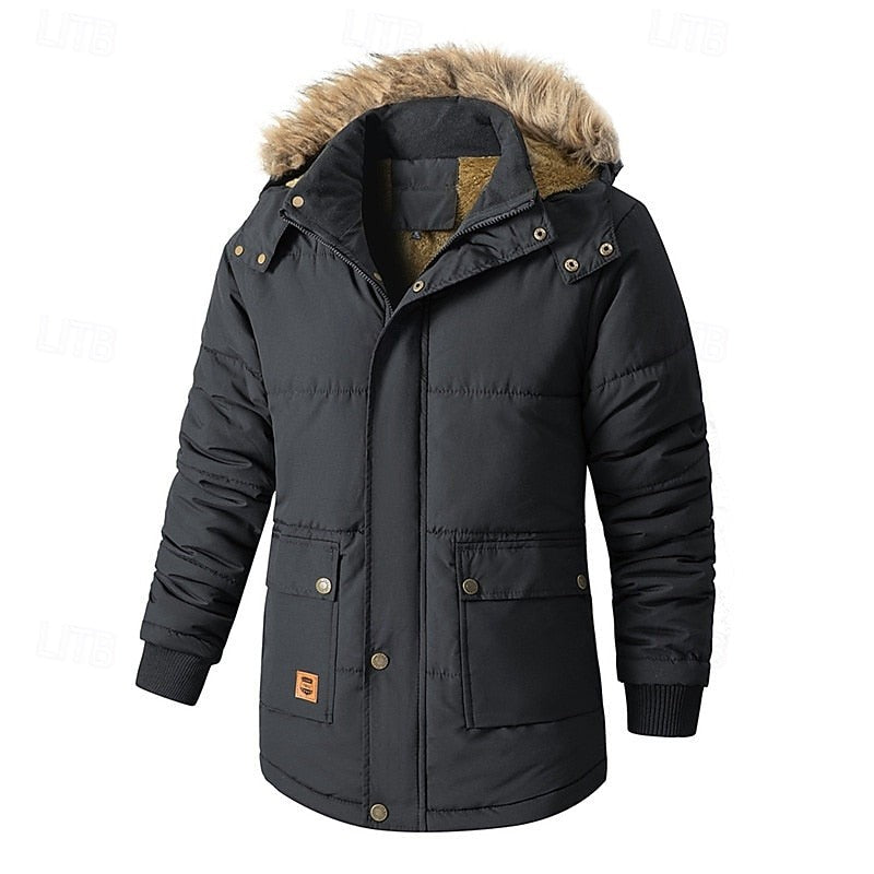 Foster | Herren Parka mit Fellbesatz und Kapuze