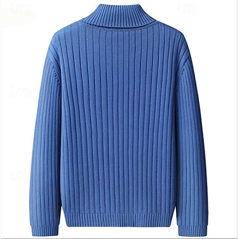 Hamish | Herren Rippstrick Rollkragenpullover mit langen Ärmeln