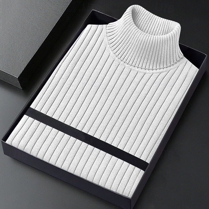 Hamish | Herren Rippstrick Rollkragenpullover mit langen Ärmeln