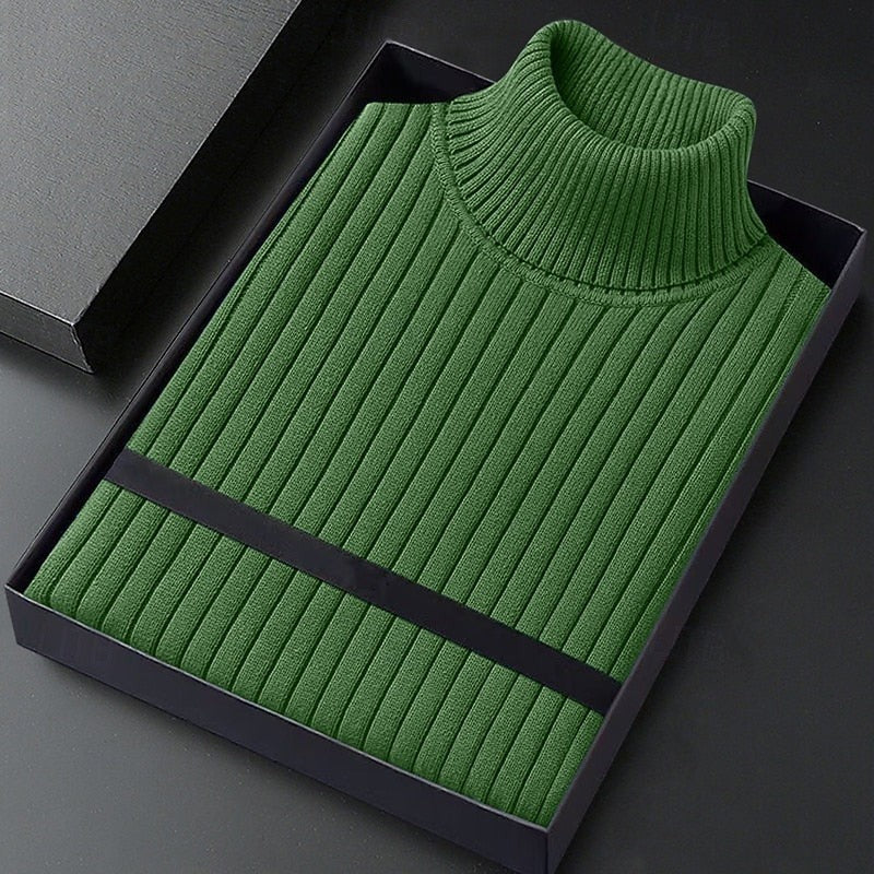 Hamish | Herren Rippstrick Rollkragenpullover mit langen Ärmeln