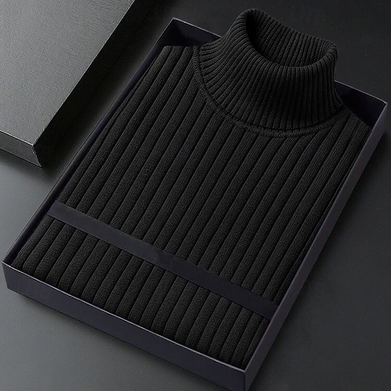 Hamish | Herren Rippstrick Rollkragenpullover mit langen Ärmeln