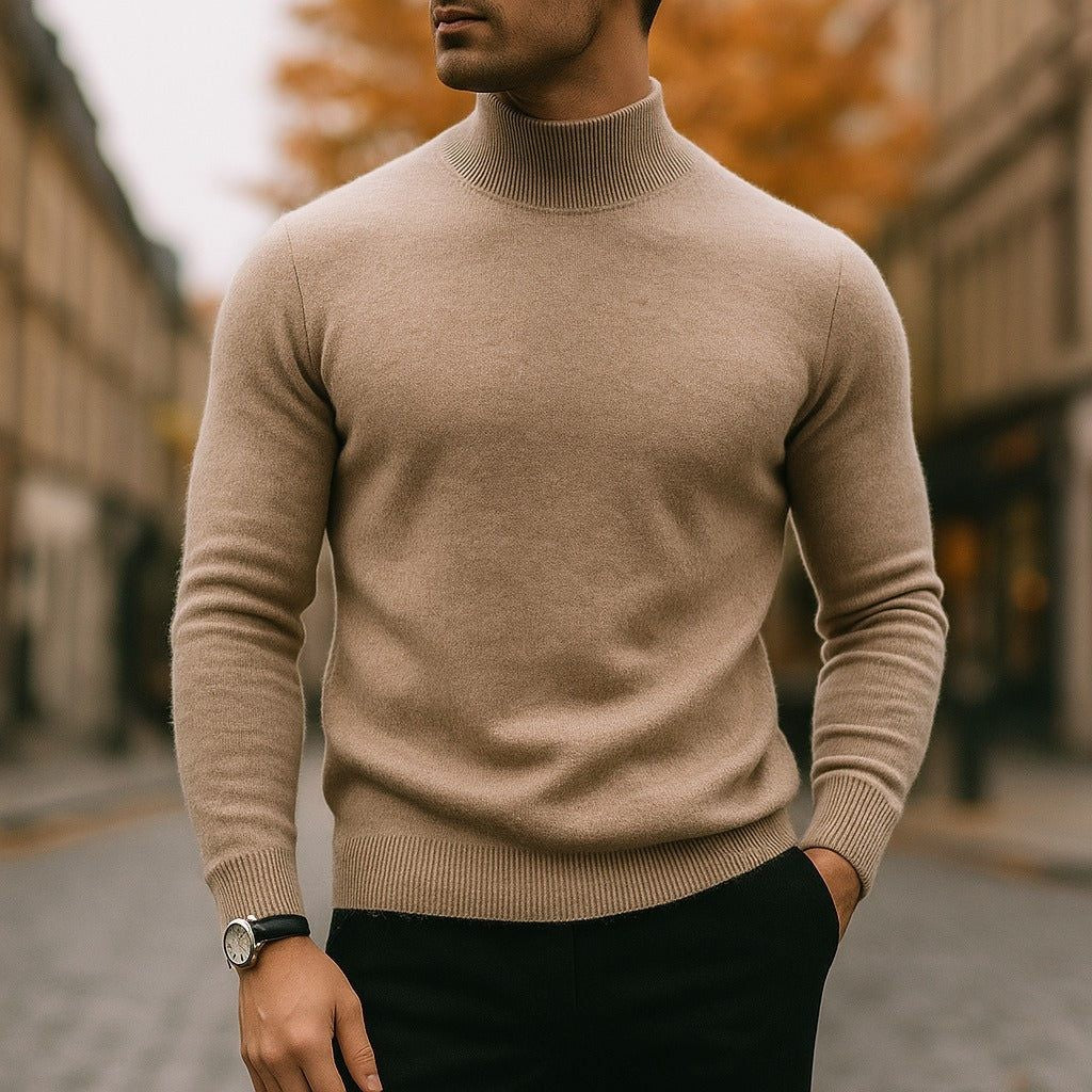 Marcus | Herren Slim-Fit Rippenrollkragenpullover