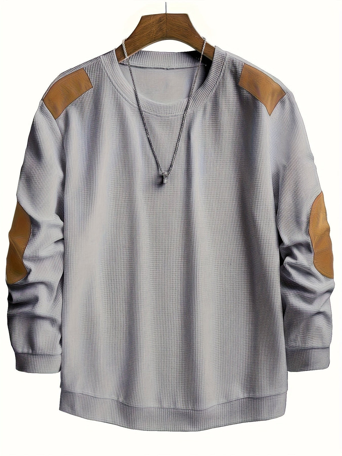 Aaron | Herren Strukturierter Pullover mit Kontrast Ellbogen-Patches