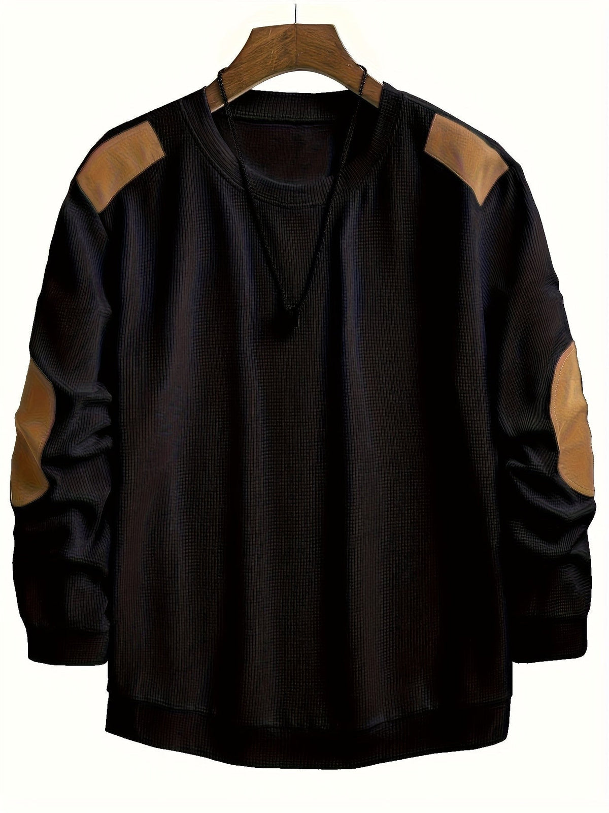 Aaron | Herren Strukturierter Pullover mit Kontrast Ellbogen-Patches