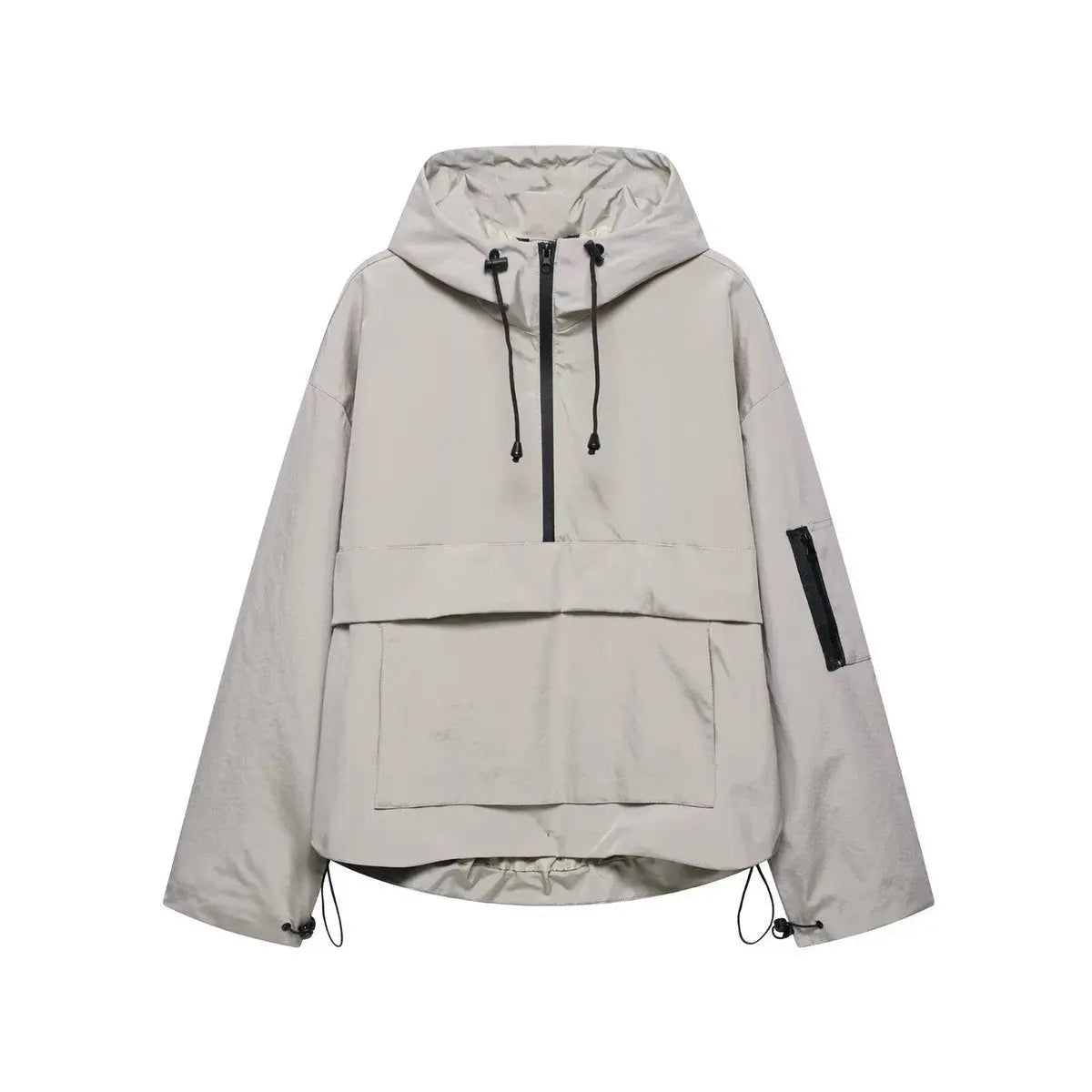 Wren | Damen Oversized Kapuzen-Half-Zip Anorak Pulloverjacke