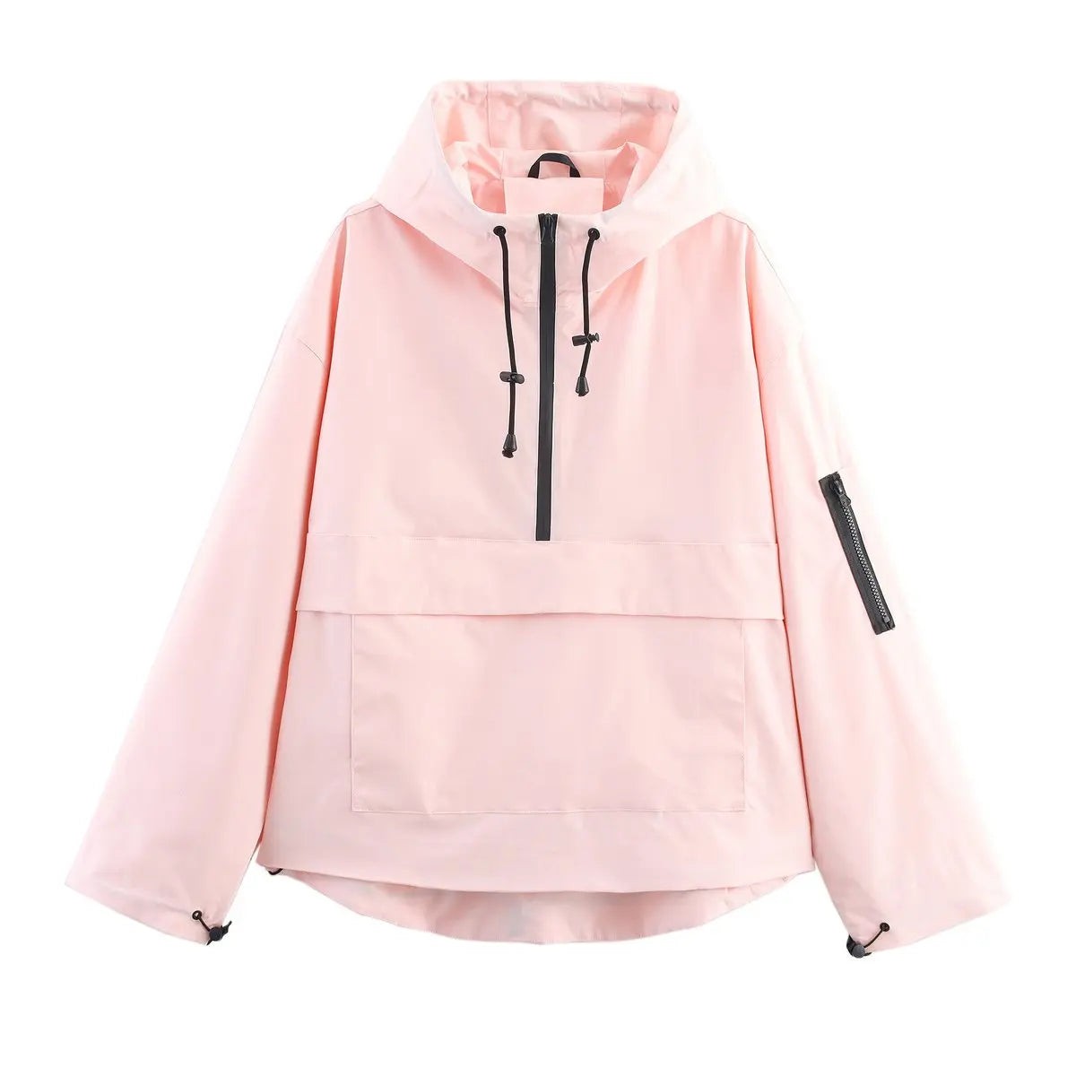 Wren | Damen Oversized Kapuzen-Half-Zip Anorak Pulloverjacke