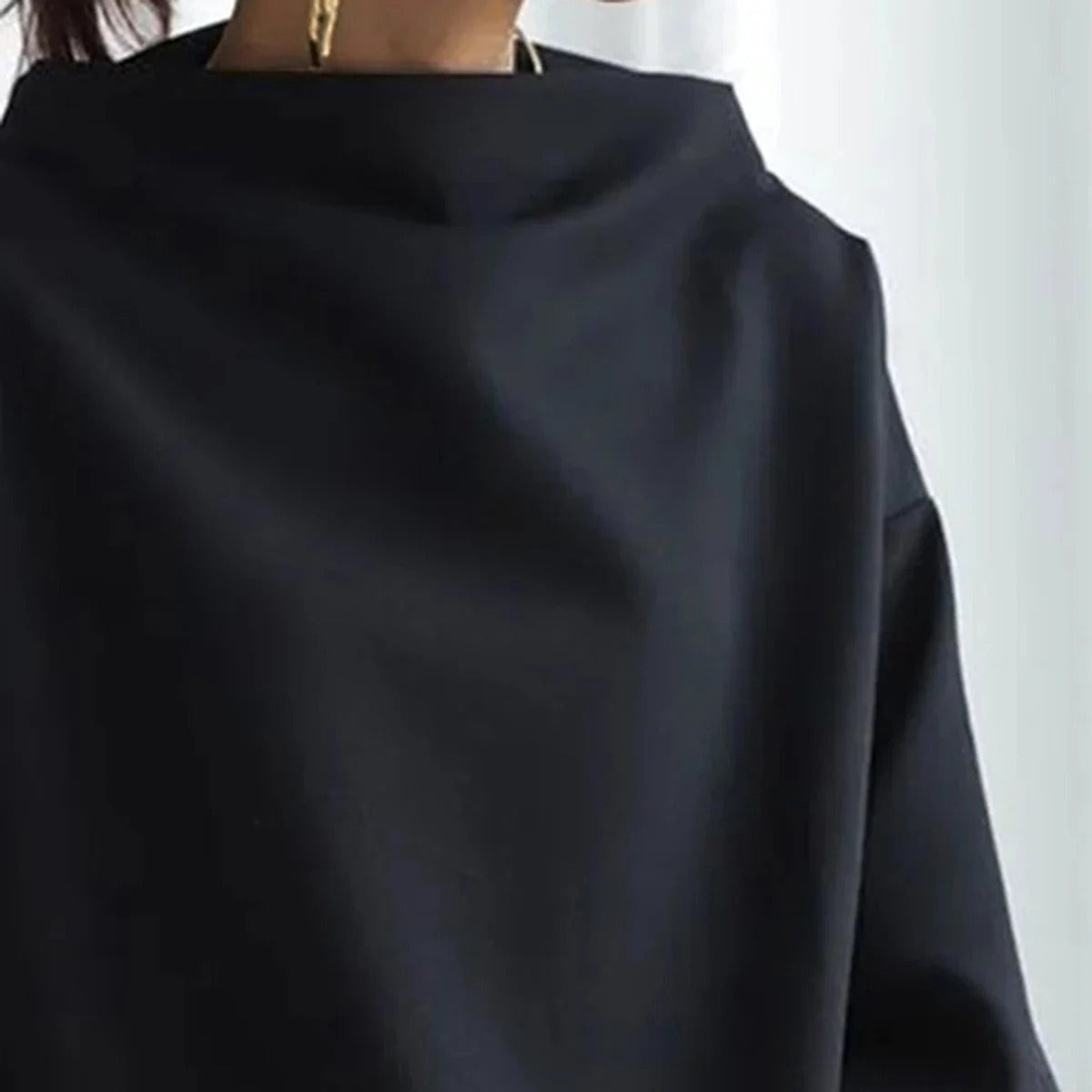 Marlowe | Damen Oversized Mock-Neck Langarmpullover